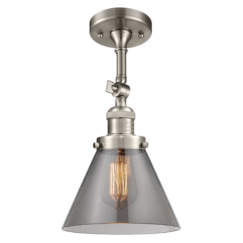 Large Cone Brushed Satin Nickel Semi-Flush Mount by Innovations Lighting