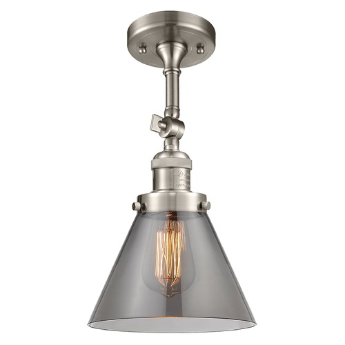 Innovations Lighting Innovations Lighting Large Cone Brushed Satin Nickel Semi-Flushmount Light 201F-SN-G43