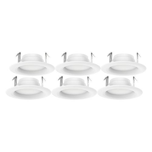 6pk 4 Inch 8.7W LED Downlight Retrofit 600LM 3000K 90CRI by Satco Lighting
