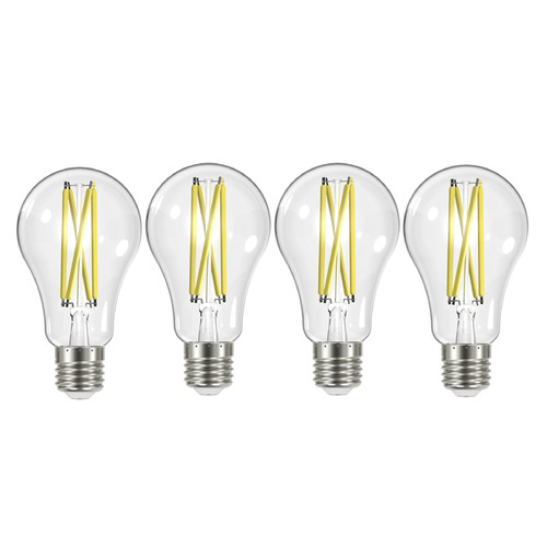 12.5W A19 3000K Clear LED Bulbs 4-Pack by Satco Lighting