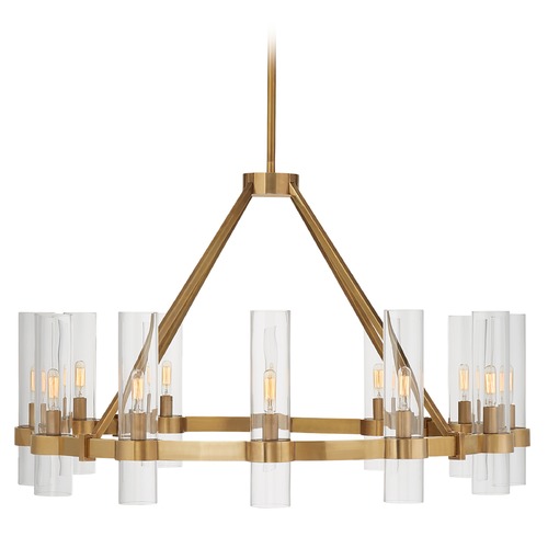 Visual Comfort Signature Collection Ian K. Fowler Presidio Chandelier in Antique Brass by Visual Comfort Signature S5680HABCG