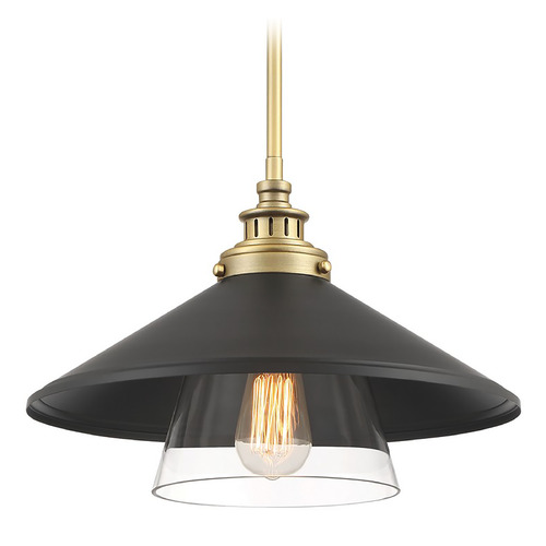 Minka Lavery Segan Coal & Soft Brass Mini Pendant by Minka Lavery 1405-758