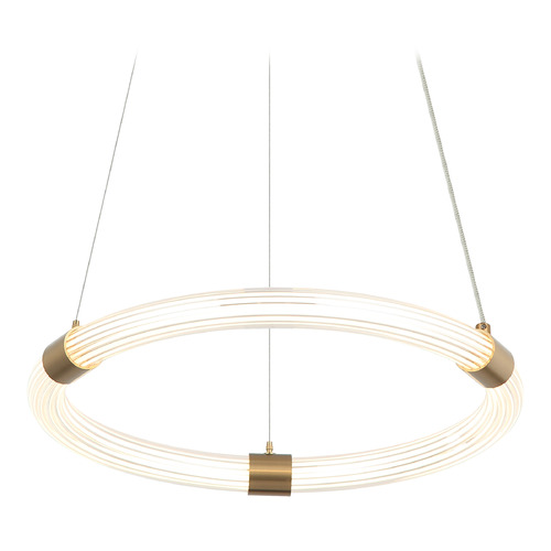 Inkara Aged Gold Brass LED Pendant by Matteo Lighting