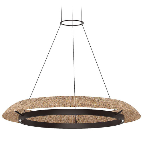 Visual Comfort Modern Collection Visual Comfort Modern Collection Noa Bronze & Natural LED Pendant Light SLCH55827NTBZ