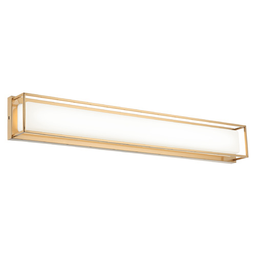 Matteo Lighting Thornstone Aged Gold Brass LED Vertical Bathroom Light