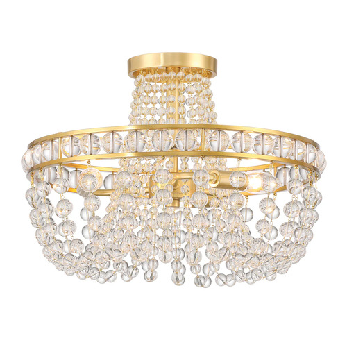 Crystorama Lighting Seville 3-Light Semi-Flush Mount in Aged Brass by Crystorama Lighting SEV-1800-AG