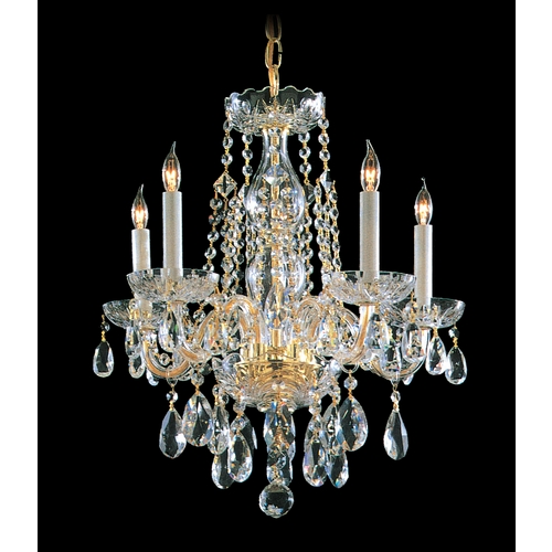 Crystorama Lighting Traditional Crystal Chandelier in Polished Brass by Crystorama Lighting 1061-PB-CL-SAQ