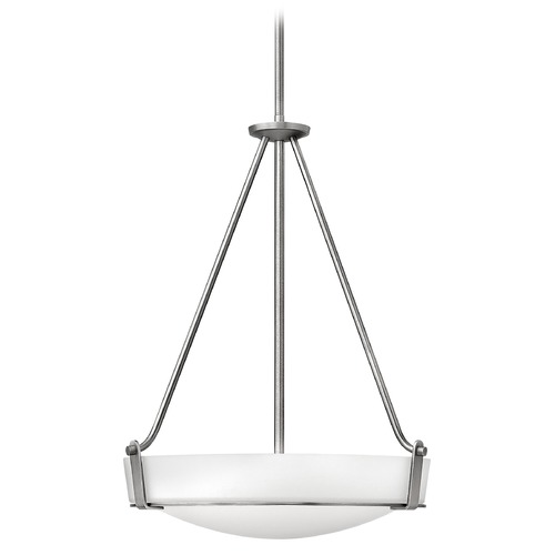 Hinkley Hinkley Hathaway Antique Nickel LED Pendant Light with Bowl / Dome Shade 3222AN-LED
