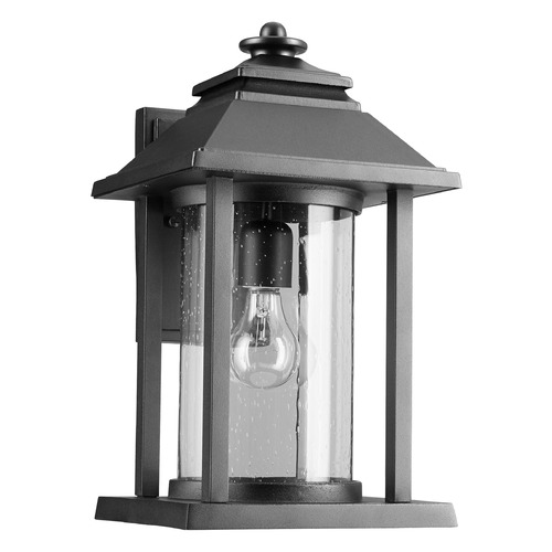 Quorum Lighting Seeded Glass Outdoor Wall Light Black by Quorum Lighting 7272-69