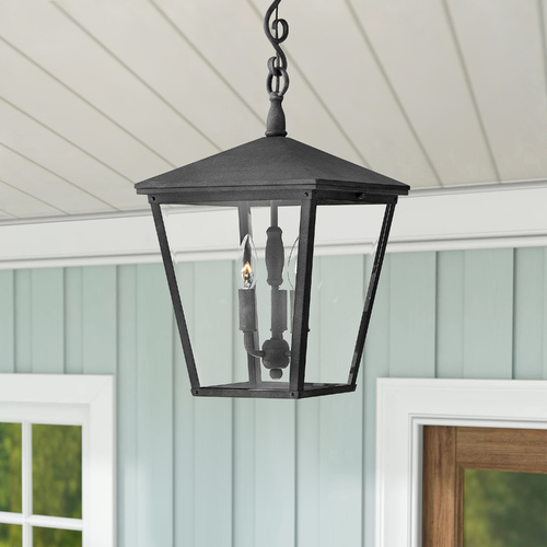 Hinkley Trellis 3-Light Aged Zinc Outdoor Hanging Light by Hinkley Lighting 1432DZ