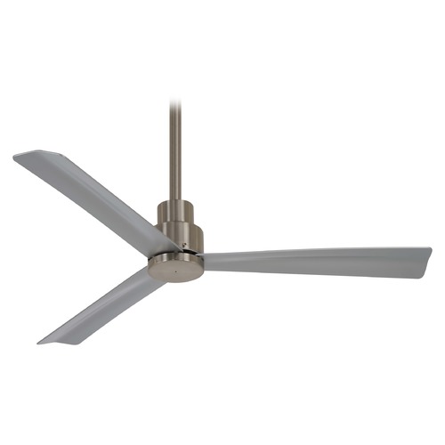 Simple 52-Inch Wet Rated Fan in Brushed Nickel by Minka Aire