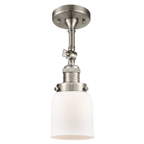 Innovations Lighting Innovations Lighting Small Bell Brushed Satin Nickel Semi-Flushmount Light 201F-SN-G51