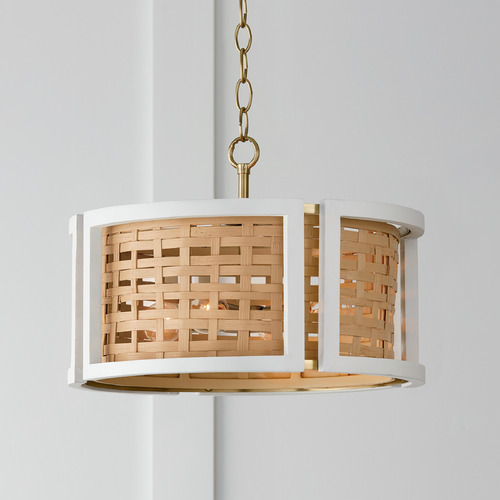 Lola 16-Inch Dual Mount Pendant in White & Brass by Capital Lighting ...