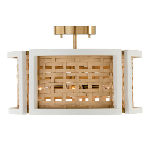 Lola 16-Inch Dual Mount Pendant in White & Brass by Capital Lighting