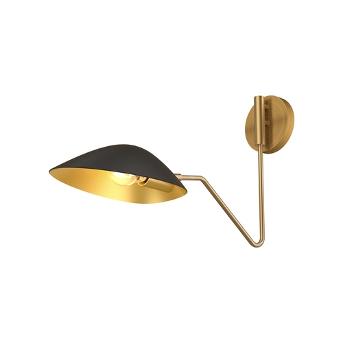 Alora Lighting Oscar Aged Gold & Matte Black Swing Arm Lamp