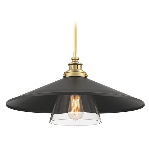 Minka Lavery Segan Coal & Soft Brass Mini Pendant by Minka Lavery 1406-758