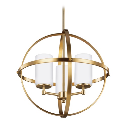 Alturas 19-Inch 3-Light Pendant in Satin Brass by Generation Lighting