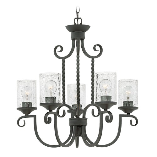 Hinkley Traditional Seeded Glass Black Chandelier 5Lt by Hinkley 4015OL-CL