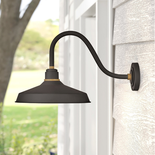 Foundry 16-Inch Wide Museum Bronze & Brass Barn Light by Hinkley Lighting
