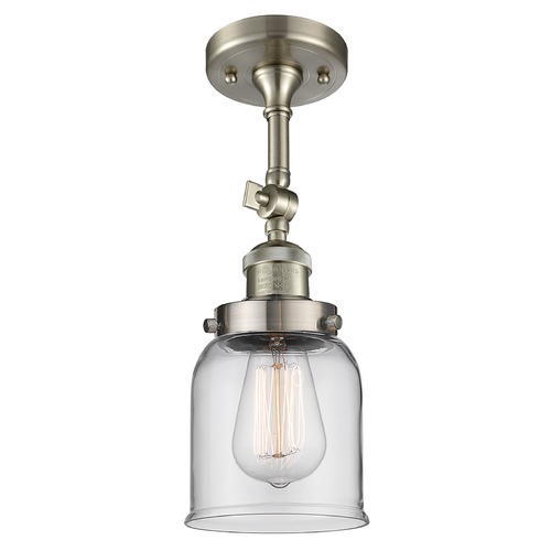 Innovations Lighting Innovations Lighting Small Bell Brushed Satin Nickel Semi-Flushmount Light 201F-SN-G52