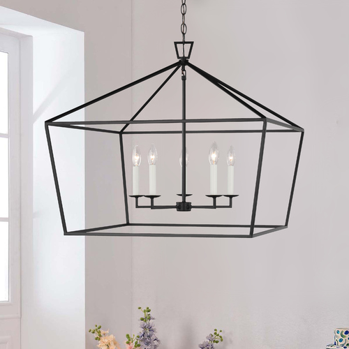 Dianna 28-Inch Midnight Black Open Frame Pendant by Visual Comfort Studio