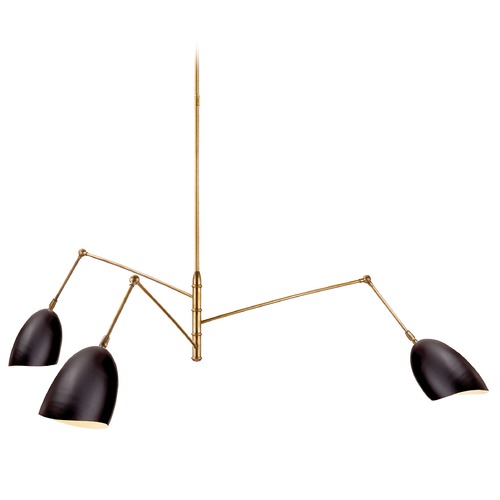 Visual Comfort Signature Collection Aerin Sommerard Large Chandelier in Brass & Black by Visual Comfort Signature ARN5009HABBLK