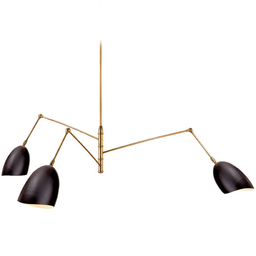 Visual Comfort Signature Collection Aerin Sommerard Large Chandelier in Brass & Black by Visual Comfort Signature ARN5009HABBLK