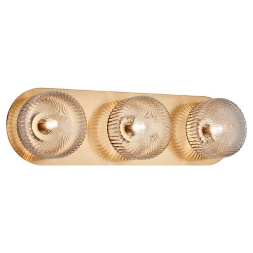 Knobbel Aged Gold Brass LED Vertical Bathroom Light by Matteo Lighting
