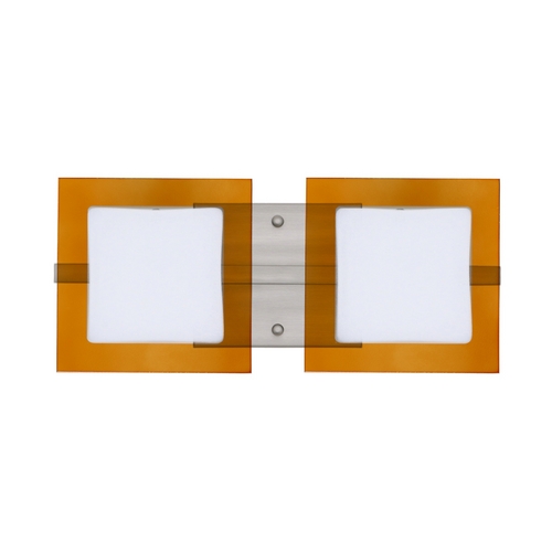 Modern Bathroom Light Amber Glass Satin Nickel by Besa Lighting