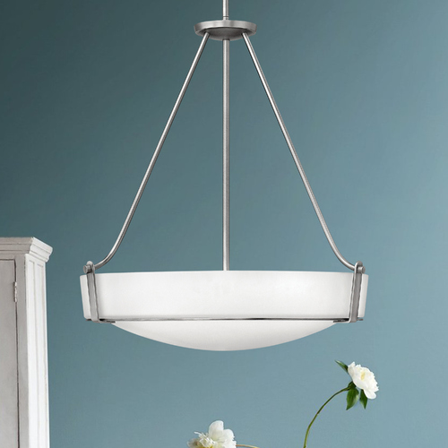 Hinkley Hinkley Hathaway Antique Nickel LED Pendant Light with Bowl / Dome Shade 3224AN-LED