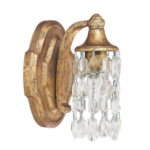 Capital Lighting Blakely Crystal Sconce in Antique Gold by Capital Lighting 8521AG-CR