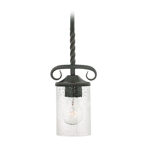 Hinkley Traditional Seeded Glass Mini Pendant Light Black by Hinkley 4017OL-CL