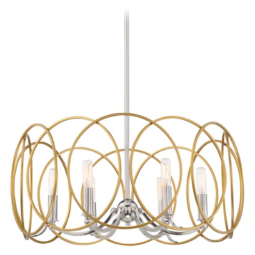 Minka Lavery Chassell Honey Gold with Polished Nickel Pendant by Minka Lavery 4026-679