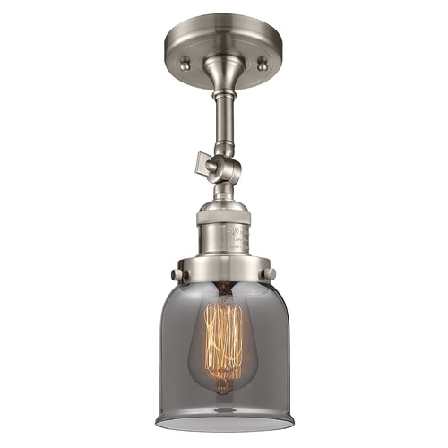 Innovations Lighting Small Bell Brushed Satin Nickel Semi-Flush Mount by Innovations Lighting 201F-SN-G53