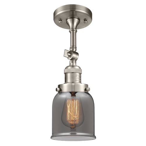 Innovations Lighting Innovations Lighting Small Bell Brushed Satin Nickel Semi-Flushmount Light 201F-SN-G53