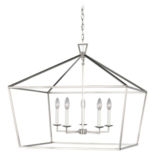 Dianna 28-Inch Brushed Nickel Open Frame Pendant by Visual Comfort Studio