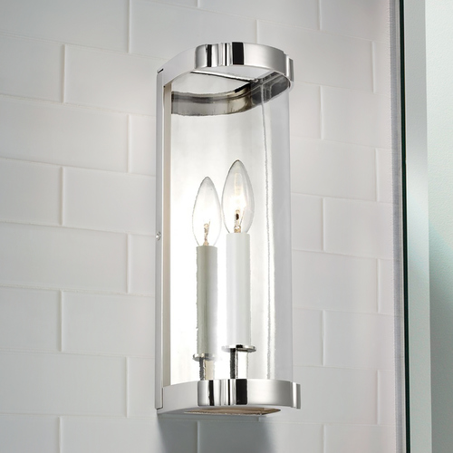 Generation Lighting Alexa Hampton Thompson 14-Inch Tall Contemporary Polished Nickel Sconce by Generation Lighting AW1081PN