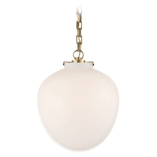 Visual Comfort Signature Collection Thomas OBrien Katie Acorn Pendant in Antique Brass by Visual Comfort Signature TOB5226HABG2WG