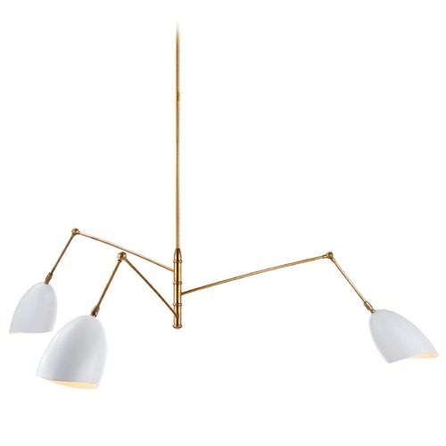 Visual Comfort Signature Collection Aerin Sommerard Large Chandelier in Brass & White by Visual Comfort Signature ARN5009HABWHT
