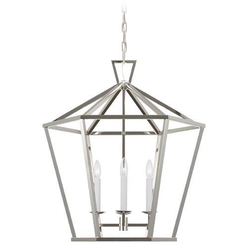 Visual Comfort Signature Collection Chapman & Myers Darlana Large Lantern in Nickel by Visual Comfort Signature CHC5228PN
