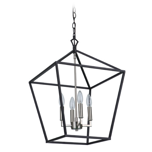 Flynt II Flat Black & Brushed Polished Nickel Pendant by Craftmade Lighting