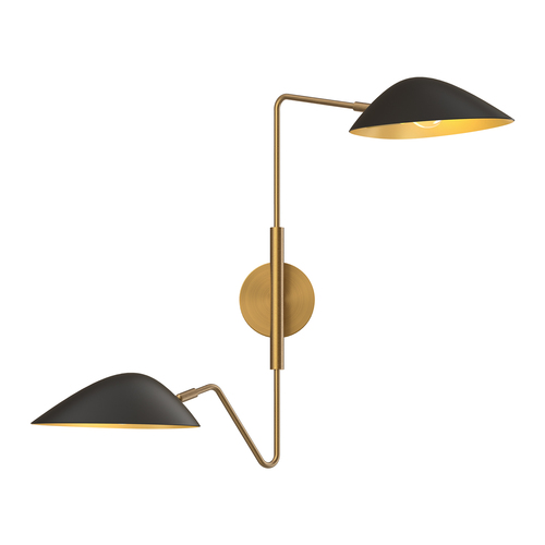 Alora Lighting Alora Lighting Oscar Aged Gold & Matte Black Swing Arm Lamp WV550224MBAG