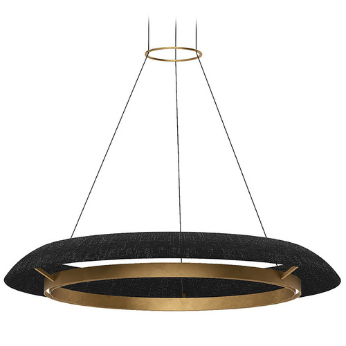 Visual Comfort Modern Collection Visual Comfort Modern Collection Noa Hand Rubbed Antique Brass & Washed Black LED Pendant Light SLCH55827WBKHAB