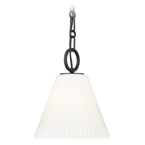 Z-Lite Alaric Matte Black Mini-Pendant Light with Conical Shade