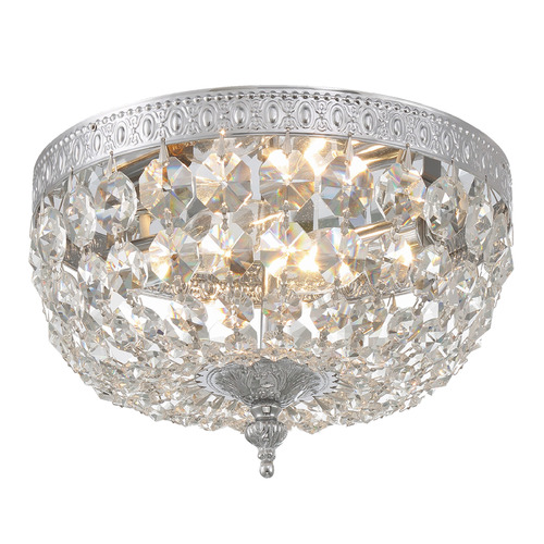 Crystorama Lighting Ceiling Mount Polished Chrome Flushmount Light