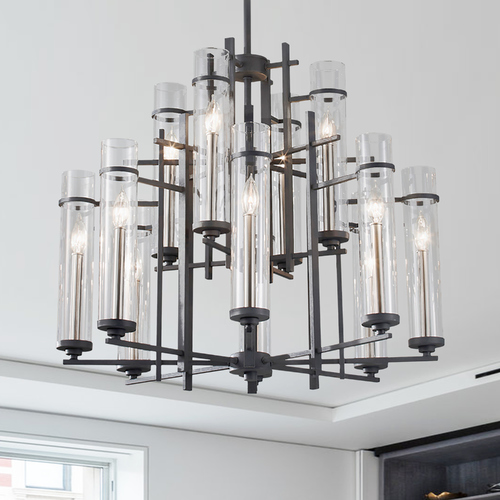 Generation Lighting Ethan 12-Light Vintage Iron Chandelier by Generation Lighting F2629/8+4AF/BS