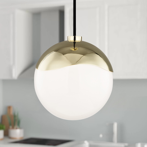 Mitzi by Hudson Valley Ella Mini Pendant in Brass by Mitzi by Hudson Valley H125701S-PB