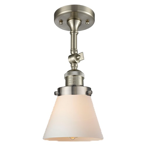 Small Cone Brushed Satin Nickel Semi-Flush Mount by Innovations Lighting