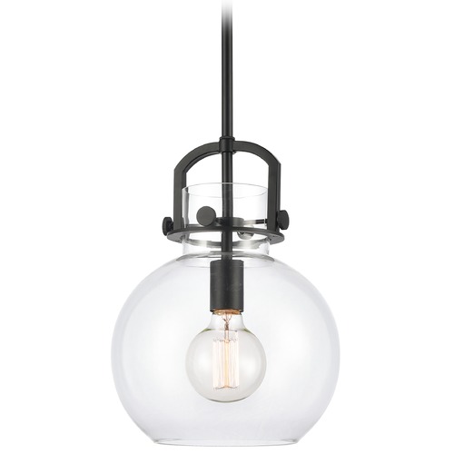 Innovations Lighting Innovations Lighting Newton Matte Black Pendant Light with Globe Shade 410-1S-BK-10CL