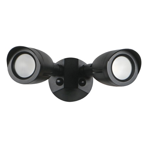 20W LED 2-Head Bullet Security Light 1900LM 3000K 120-277V Black by Satco Lighting